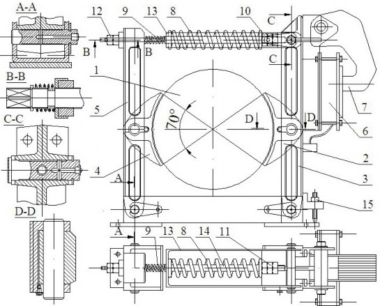 Hình 1 55 Phanh hai má bước ngắn kiểu TKT Nguyên lý làm việc và kết cấu phanh 16