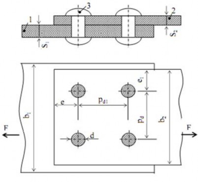 Hình 5 4 Kích thước chủ yếu của mối ghép đinh tán 5 1 2 Tính mối ghép chắc 7