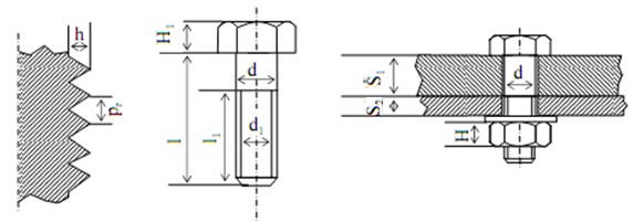 Hình 5 47 Kích thước chủ yếu của mối ghép ren 5 5 1 4 Ghi ký hiệu lắp ghép 11