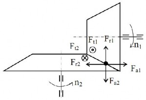 Hình 5 18 Lực trong bộ truyền bánh răng nón L ực tiếp tuyến F t1 tác d ụng l 12