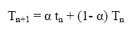 Công thức này định nghĩa một giá trị trung bình số mũ Giá trị của Tn chứa 1