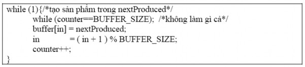 Mã lệnh cho tiến trình người tiêu dùng có thể được điều chỉnh như sau 3