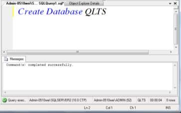 Hình 3 16 Thực thi câu lệnh T SQL 3 1 3 Cấu trúc cơ sở dữ liệu Mỗi cơ sở 10