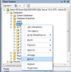 Hình 3 18 Xóa cơ sở dữ liệu Bước 2 Chọn các thông số cần thiết Chọn OK 12