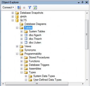 Hình 3 22 Bảng trong cơ sở dữ liệu Dùng công cụ MS Table Bước 1 Chọn tên 19