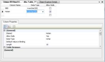 Hình 3 24 Thiết kế bảng dữ liệu Bước 3 Chọn nút Save trên thanh công 21