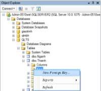 Hình 3 28 Tạo ràng buộc khóa ngoại Bước 2 Nhập tên cho ràng buộc tại mục 29