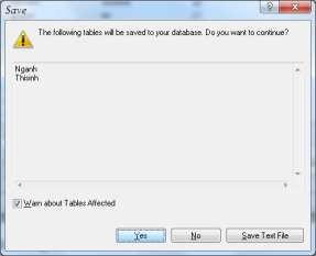 Hình 3 52 Xác nhận việc thiết kế lại bảng dữ liệu Dùng câu lệnh T SQL 23
