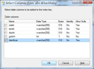 Hình 3 35 Chọn trường cần tạo ràng buộc duy nhất Kết quả sau khi tạo được 5