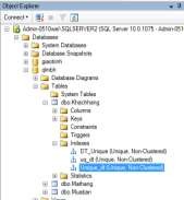 Hình 3 36 Kết quả tạo ràng buộc duy nhất Xóa ràng buộc duy nhất Chọn tên 6