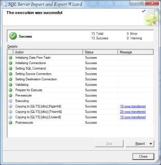 Hình 3 64 Kết quả Import 5 Xuất dữ liệu Ta có thể xuất dữ liệu từ SQL 14