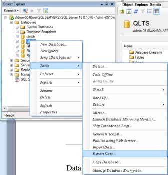 Hình 3 65 Chọn chức năng Export Bước 2 Chọn cơ sở dữ liệu nguồn Chọn 15
