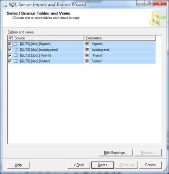 Hình 3 69 Chọn dữ liệu cần xuất Bước 6 Chọn bảng để kiểm kiểu dữ 19