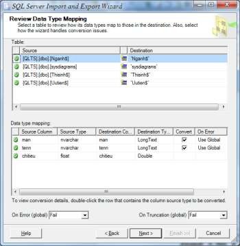 Hình 3 70 Kiểm tra kiểu dữ liệu Bước 7 Chọn phương thức thực thi và lưu 1