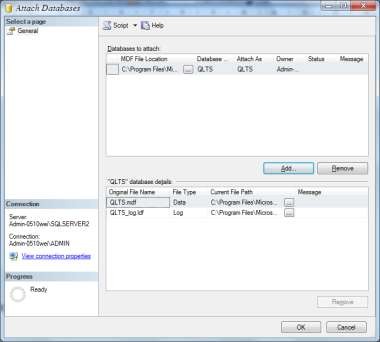 Hình 3 81 Cửa sổ Attach sau khi đã chọn tệp tin 10 Truy vấn thông tin trong bảng 18