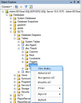 Hình 3 83 Tạo chỉ mục Bước 2 Xác định các thông số Nhập tên chỉ mục 1