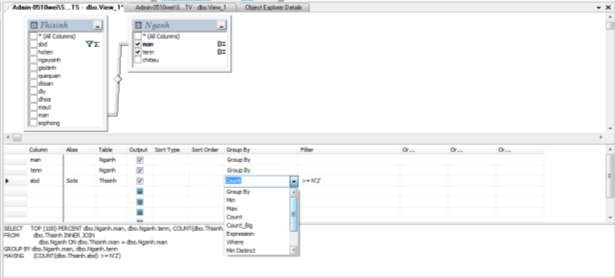 Hình 3 91 Thiết kế nhóm Bước 6 Lưu view Bước 7 Chạy View bằng cách chọn nút 10