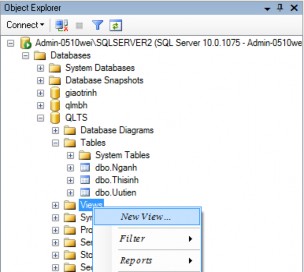 Hình 3 87 Tạo view Bước 2 Chọn dữ liệu nguồn cho View Chọn mục Tables hoặc 5