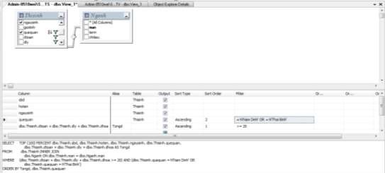 Hình 3 89 Thiết kế View Bước 4 Lưu view Bước 5 Chạy View bằng cách chọn nút 7