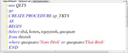 Hình 4 5 Viết mã lệnh tạo thủ tục lưu trữ bằng T SQL Bước 3 Chọn nút để 6