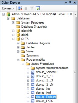 Hình 4 6 Kết quả tạo thủ tục lưu trữ 2 Thực thi thủ tục lưu trữ Dùng 9
