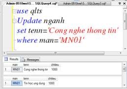 Hình 5 3 Kết quả thực hiện hành động Update 5 3 2 Các lệnh hệ thống và các 2