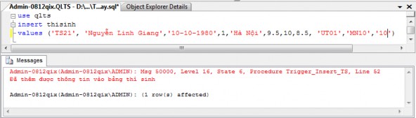 Ví dụ 2 Xây dựng trigger trong bảng mượn trả để kiểm tra các ràng buộc toàn 2