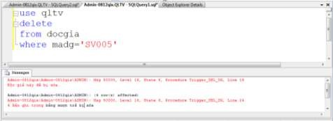 3 Khi cập nhật bản ghi Trigger của sự kiện này sẽ tự động kích hoạt khi 6
