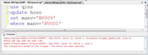 Trường hợp 3 Không có nhân viên này trong bảng hồ sơ Trường hợp 4 Thỏa 8