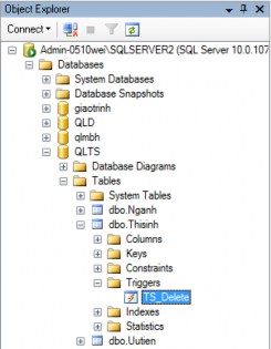 Hình 5 7 Kết quả tạo Trigger 2 Thay đổi trigger Cách 1 Chọn tên trigger Chọn 15