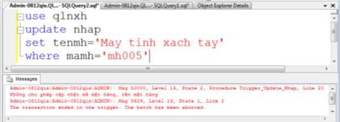 Ví dụ 2 Xây dựng trigger trong bảng phòng ban để kiểm tra các ràng buộc toàn 6