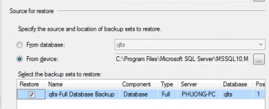 Hình 6 11 Chọn file backup Bước 3 Chọn OK Nếu phục hồi thành công sẽ nhận 13