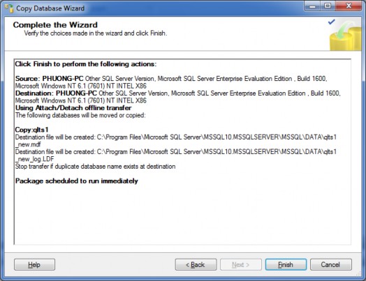 Hình 6 36 Màn hình tóm tắt quá trình sao chép Bước 10 Chọn Finish để kết 5