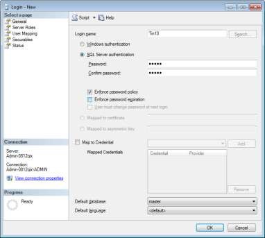 Hình 7 16 Khai báo tên tài khoản trong SQL Server 2 Tạo tài khoản bằng phát biểu 10