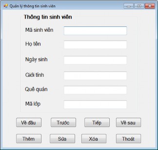 Hình 8 6 Form quản lý thông tin sinh viên Bước 1 Chọn File New Projects Visual 1
