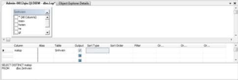 Hình 8 10 Tạo View lớp Bước 3 Thiết kế Form Quản lý thông tin sinh viên 3