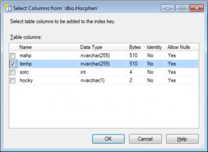 Hình 9 12 Chọn trường làm ràng buộc duy nhất Thiết kế ràng buộc kiểm tra 7