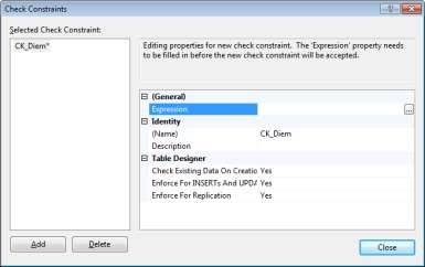 Hình 9 14 Nhập tên cho ràng buộc kiểm tra Bước 3 Nhập điều kiện ràng 9