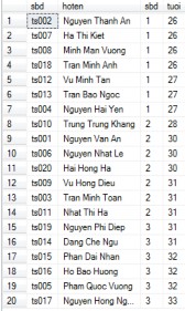 Kết quả hàm Rank Kết quả hàm DENSE Rank Kết quả hàm NTile 6 Giá trị NULL Một 3