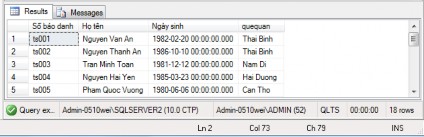 Hình 2 3 Kết quả khi xác định tiêu đề trường 2 Mệnh đề FROM Mệnh đề 1