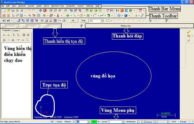 Hình 1 8 Giao diện màn hình Master CAM Vùng đồ hoạ Đây là vùng thực hiện các 10