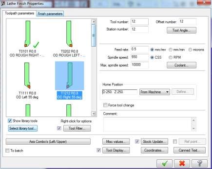 Hình 6 2 Hộp thoại chọn dao tiện tinh Ở mục này nhập các thông số tương 10