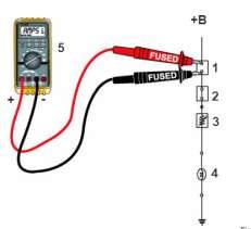 Hình 1 4 Sơ đồ kiểm tra dòng điện 1 Cầu chì 2 Công tắc 3 Biến trở 4 4