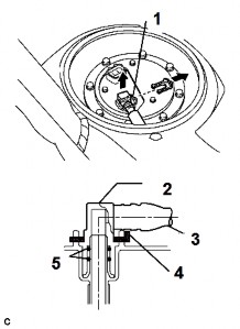1 Vòng kẹp ống 2 Cút nối ống 3 Ống nhiên liệu 4 Kẹp nối ống 5 Gioăng 16