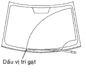 Gióng thẳng các đầu lưỡi gạt với dấu trên kính chắn gió như trong hình 10