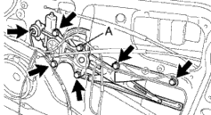 Ngắt giắc nối Nới lỏng bulông A Tháo 5 bulông sau đó tháo bộ nâng hạ 10
