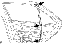 4 6 2 Trình tự kiểm tra 10 Tháo thanh ngăn kính cửa sau Tháo 2 bulông vít và thanh 36