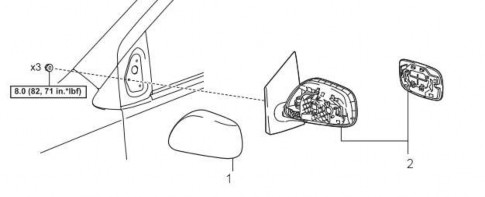 4 1 1 Trình tự tháo 1 Vỏ gương 2 Gương và mặt gương 1 Tháo cụm gương 20