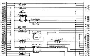 Hình 1 17 Sơ đồ đấu nối của các rơ le và cầu chì trong một hộp rơ le cầu 10
