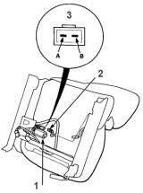 1 Mô tơ điều khiển ghế 2 Giắc điện điều khiển ghế 3 Mặt trước của 17